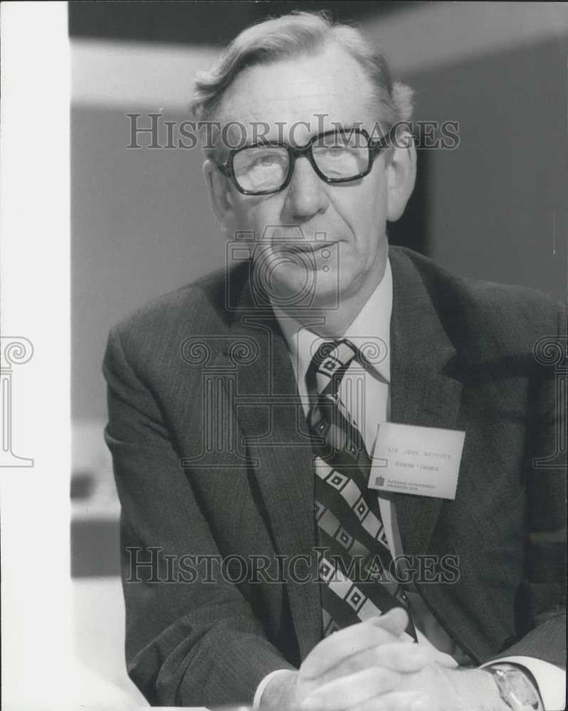 1976 Press Photo Sir John Methven, Director- general of the CBI at a Conference - Historic Images