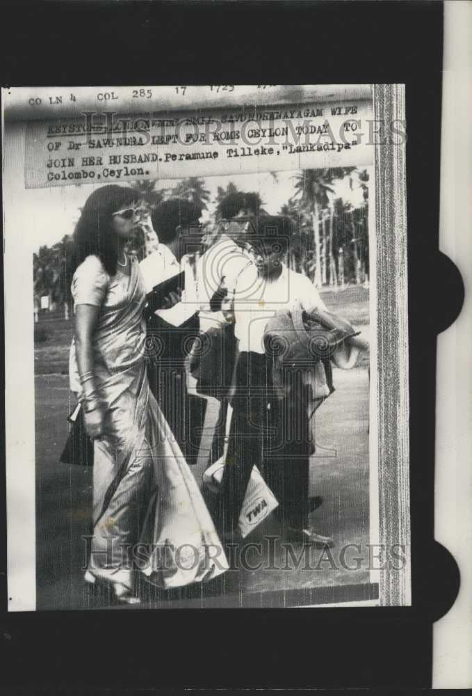 1966 Press Photo Insurance Chief&#39;s Wife Leaves Colombo to Join Her Husband - Historic Images