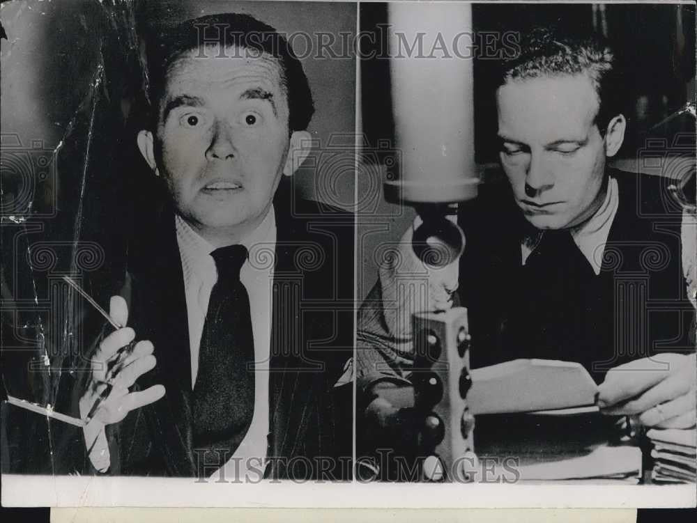 1950 Press Photo Hypotist Fritz Stobel &amp; Dieter Elwenspoek - Historic Images