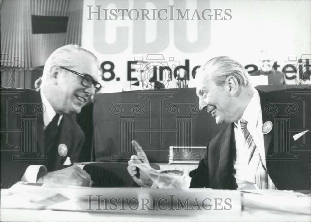 1971 Press Photo CDU Leader Kurt Georg Kiesinger Kai Uwe Von Kassel Germany - Historic Images