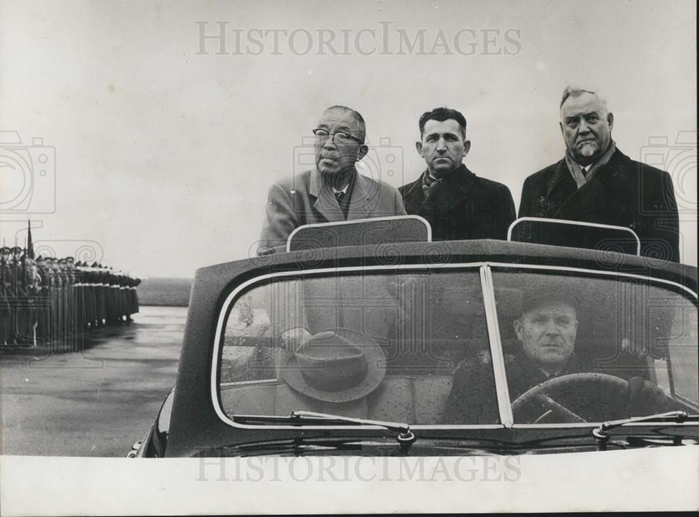 1956 Press Photo Prime Minister of Japan Iziro Hatojama &amp; PM Bulganin - Historic Images