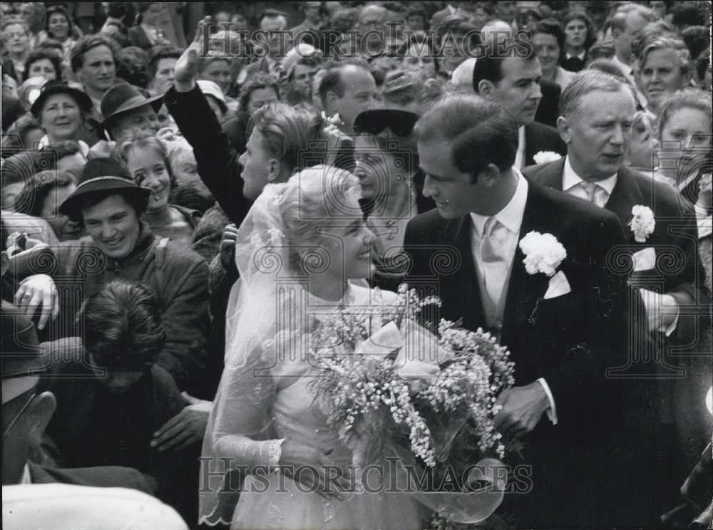 Press Photo Movie actress Maria Schell weds movie director Horst Haechle - Historic Images