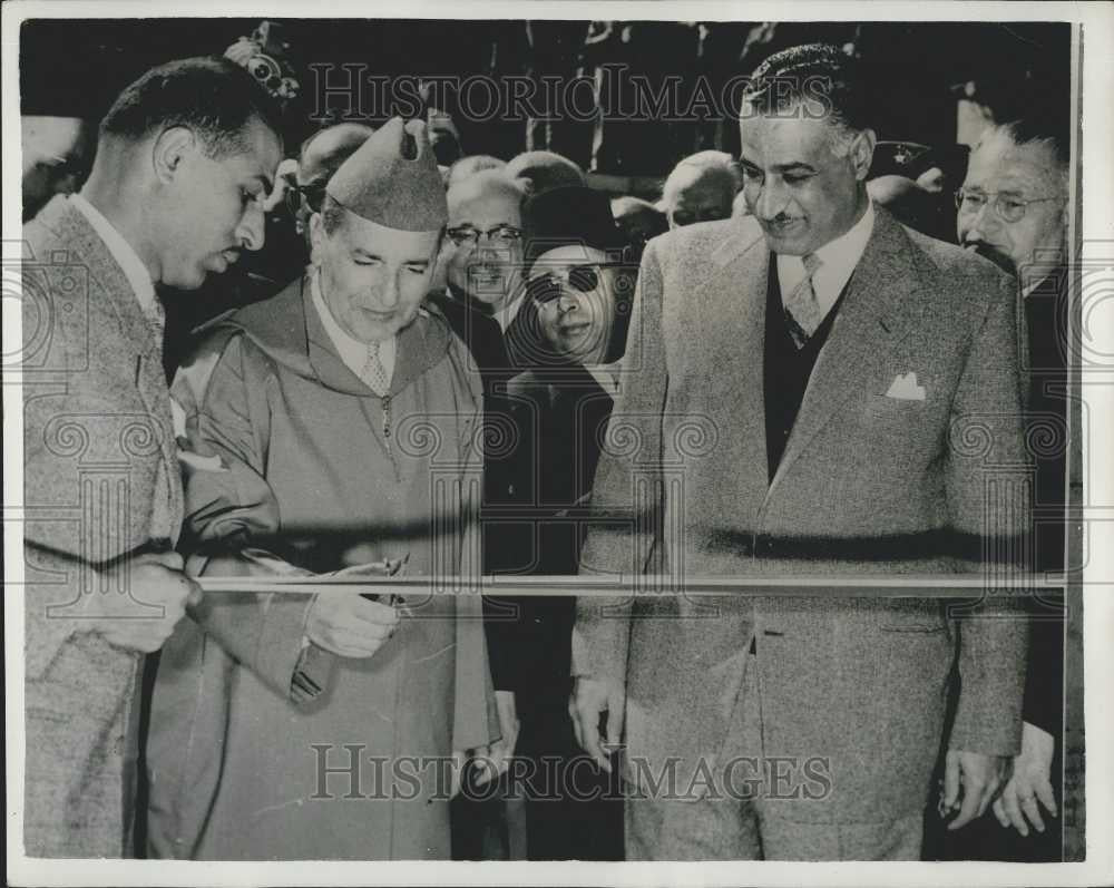 1960 Press Photo President Nasser inaugurates the Aswan High Dam - Historic Images