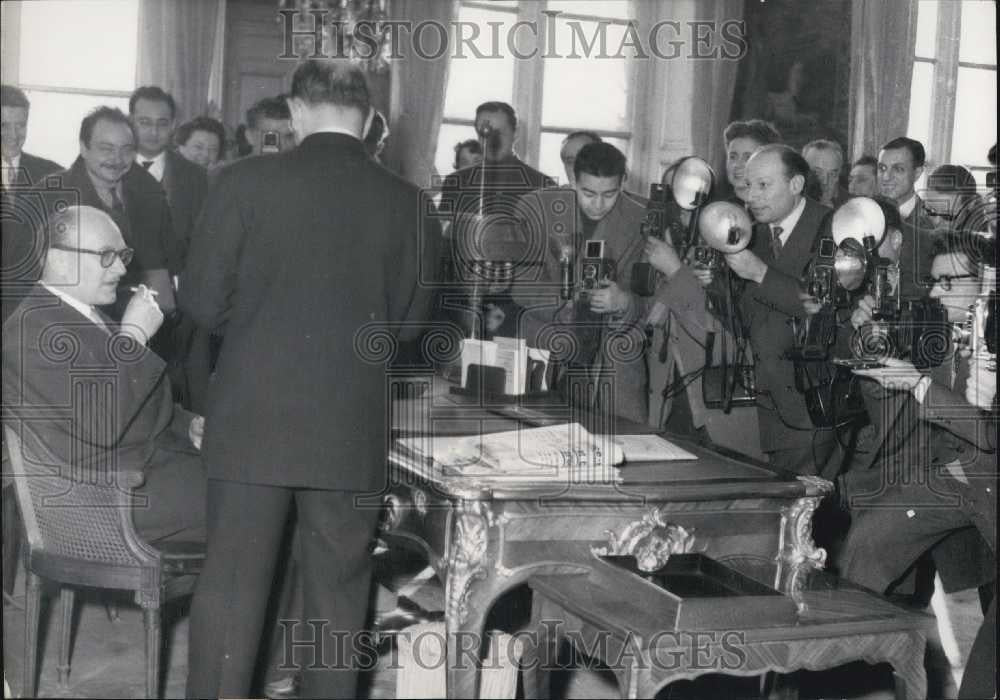 1956 Press Photo M. Guy Mollet, the new French Prime Minister - Historic Images