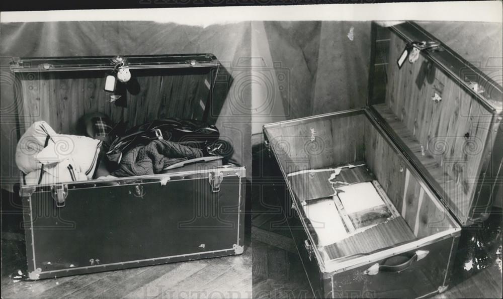 1971 Press Photo Military Trunk Found With Drugs France Gare Du Nord - Historic Images