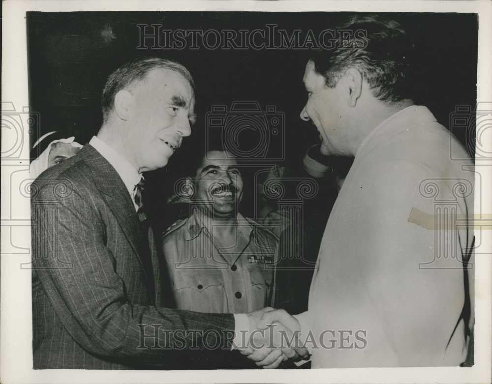 1956 Press Photo Sir Brian Robertson meet Mr. Shepilov Soviet Foreign Minister - Historic Images