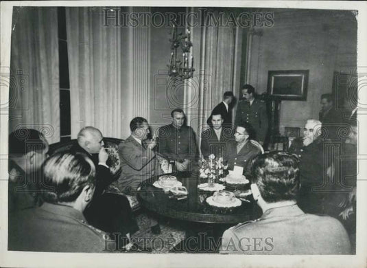 1952 Press Photo Turkish Military Delegation On Visit To Marshal Tito - Historic Images