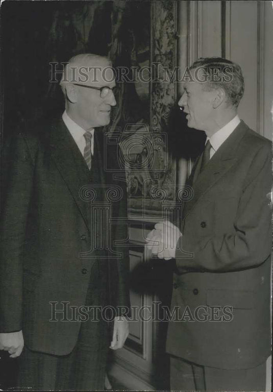 1959 Press Photo  Mr. Howard Green , M. Couve De Murville at the Quai D' Orsay - Historic Images