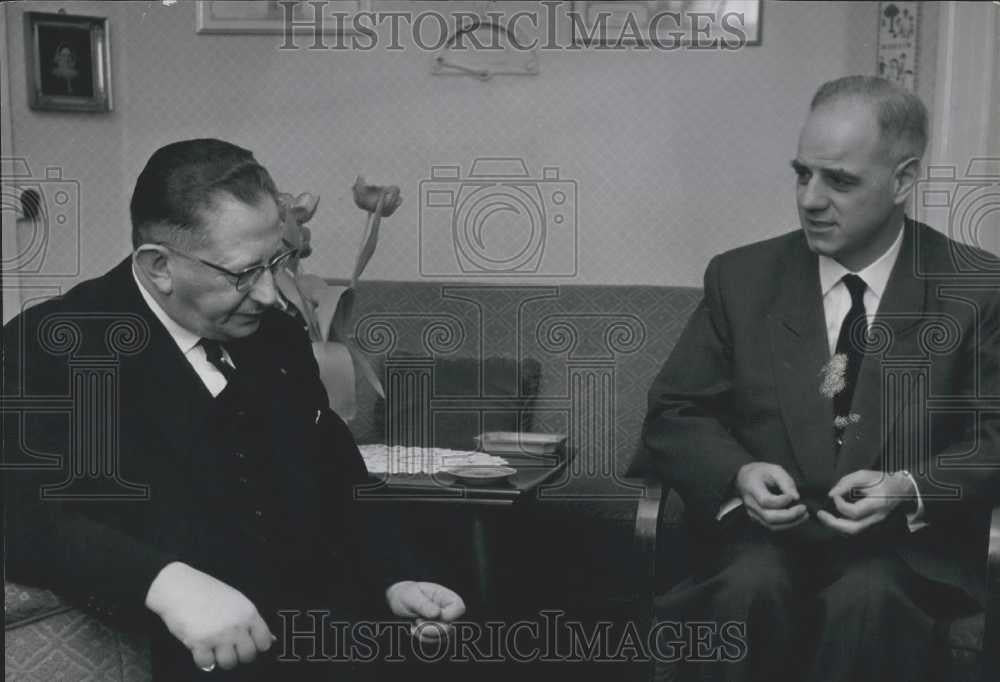 1965 Press Photo German Amb to Denmark Dr. Hans Berger &Dr. Marcus Melchior - Historic Images