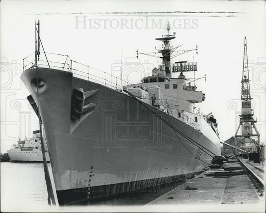 1963 Press Photo Britain's Latest Missile Ship the Kent - Historic Images
