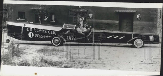 Press Photo Italian sculptor, Carlangelo,in his long car - Historic Images