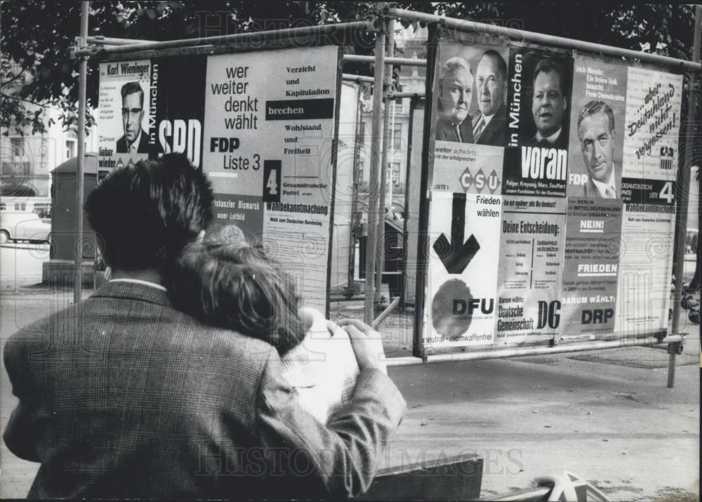 1961 Press Photo Election Posters - Historic Images