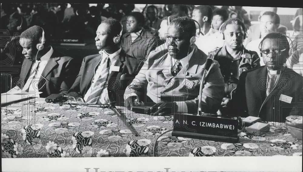 Press Photo Delegates Rhodesia Bishop Abel Muzorowa Joshua Nkomo Rev Ndabaaningi - Historic Images