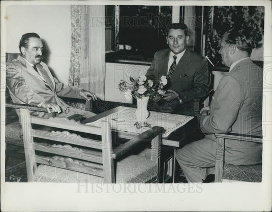 1955 Press Photo President Tito Vice A.I. Mokoyan Soviet Union Rankovic Belje - Historic Images