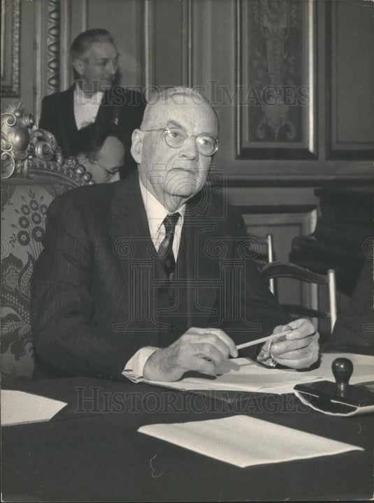 1959 Press Photo John Foster Dulles at Quai D'Orsay - Historic Images