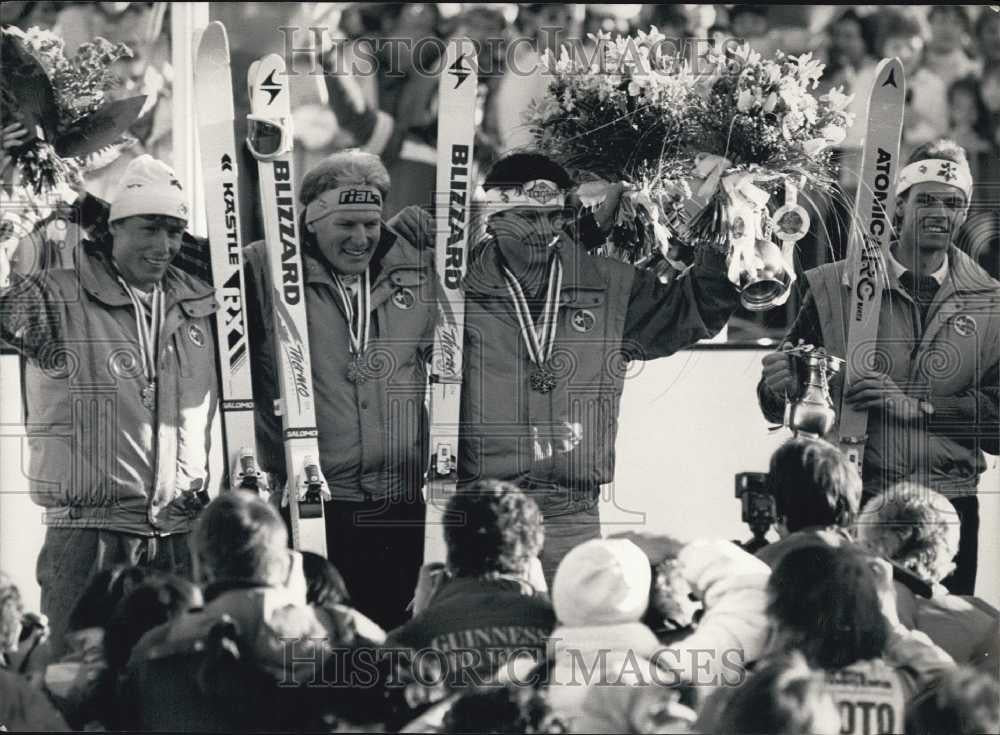 Press Photo Swiss Peter Mueller Triumphs In Crans-Montana Skiing Competition - Historic Images