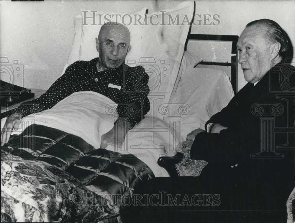 1960 Press Photo Chancellor Dr. Konrad Adenauer Visits Jakob Kaiser in Berlin - Historic Images