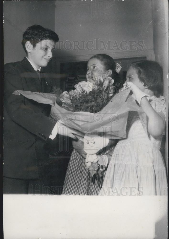 Press Photo Twelve-Year Old Alain Lombard Conducts 100-Men Orchestra - Historic Images