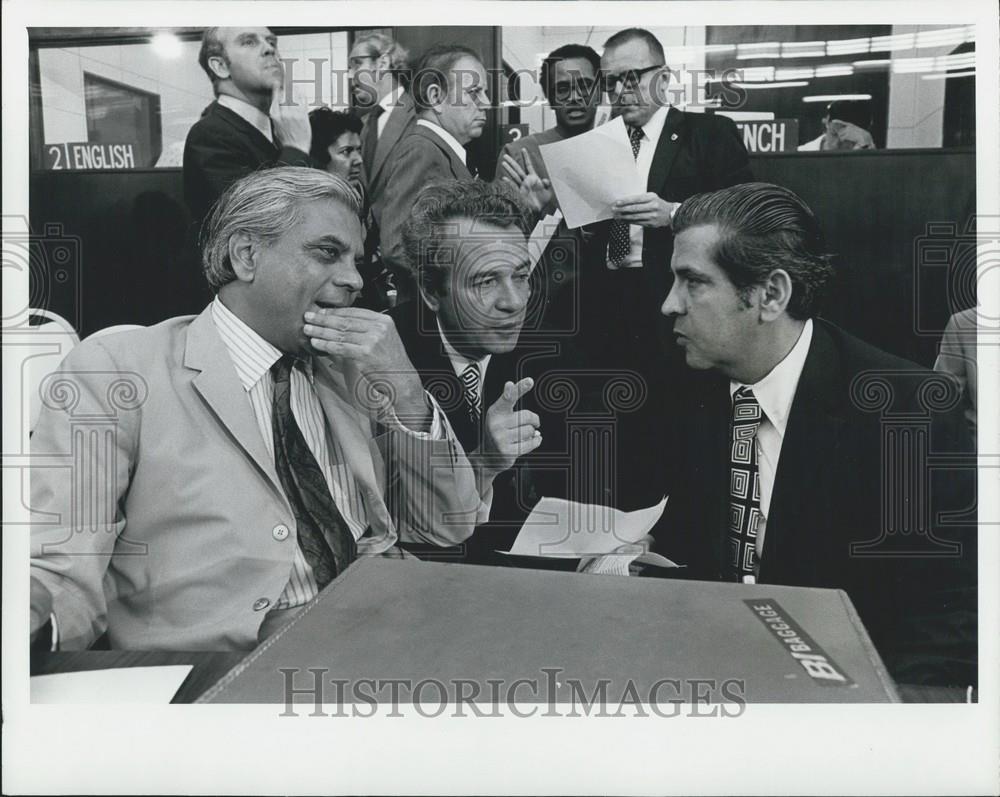 1973 Press Photo UN Security Council Members Samar Sen Lazar Mojsov Aquilino - Historic Images