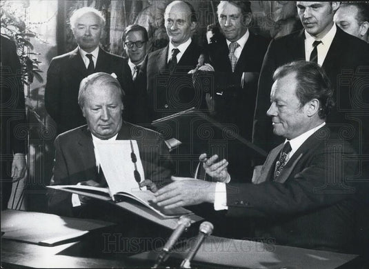 1973 Press Photo Britain Prime Minister Edward Heath German Chancellor Brandt - Historic Images