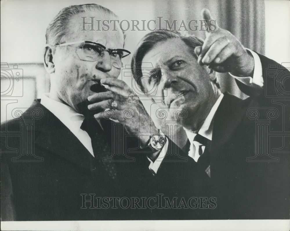 1974 Press Photo President Tito Meets German Chancellor - Historic Images