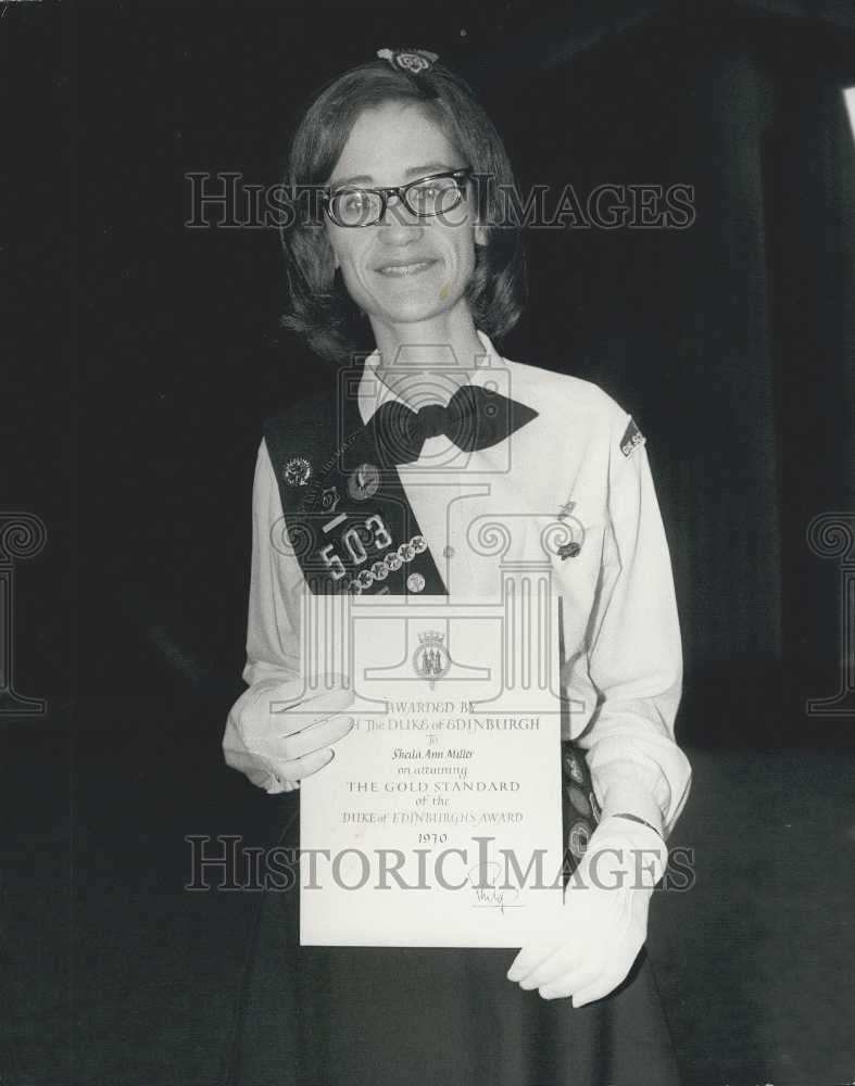 1970 Press Photo Sheila Miller American Girl Scout Win Duke Edinburgh Award - Historic Images