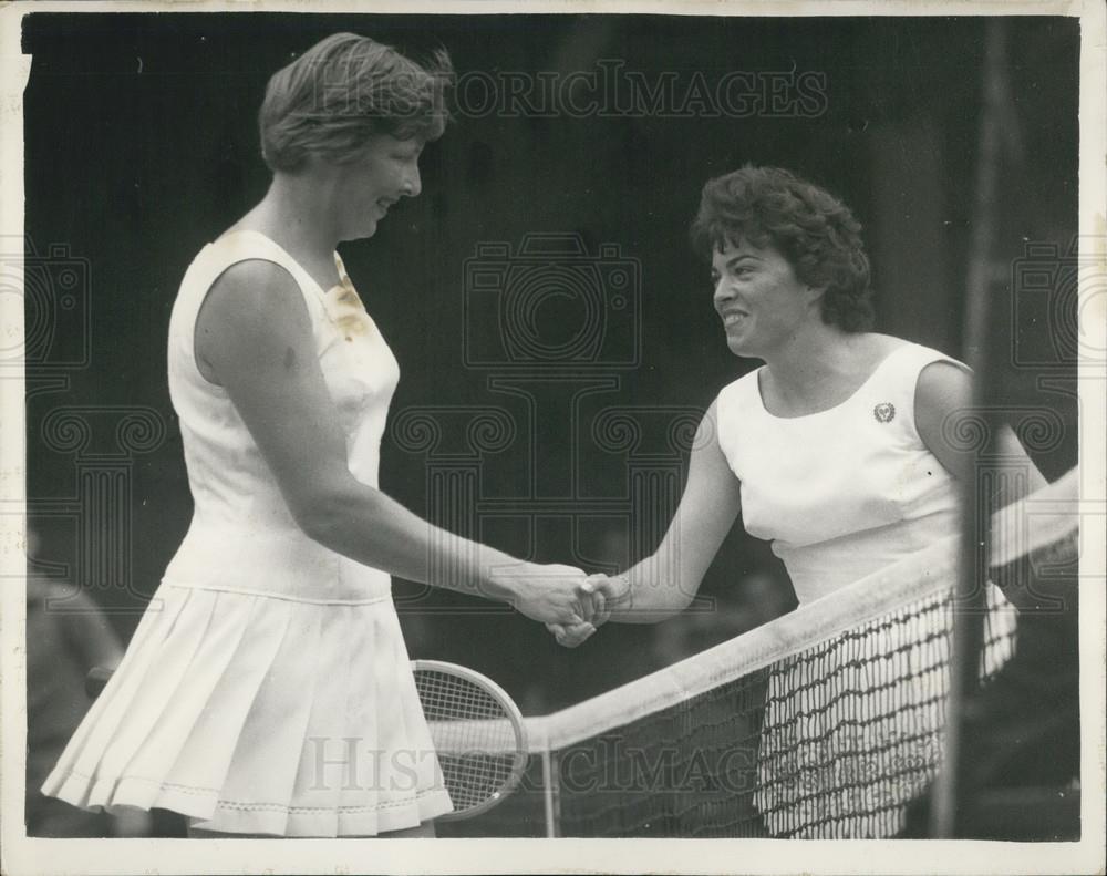 1962 Press Photo Christine Truman &amp;E.A. Green at Wimbledon tennis - Historic Images