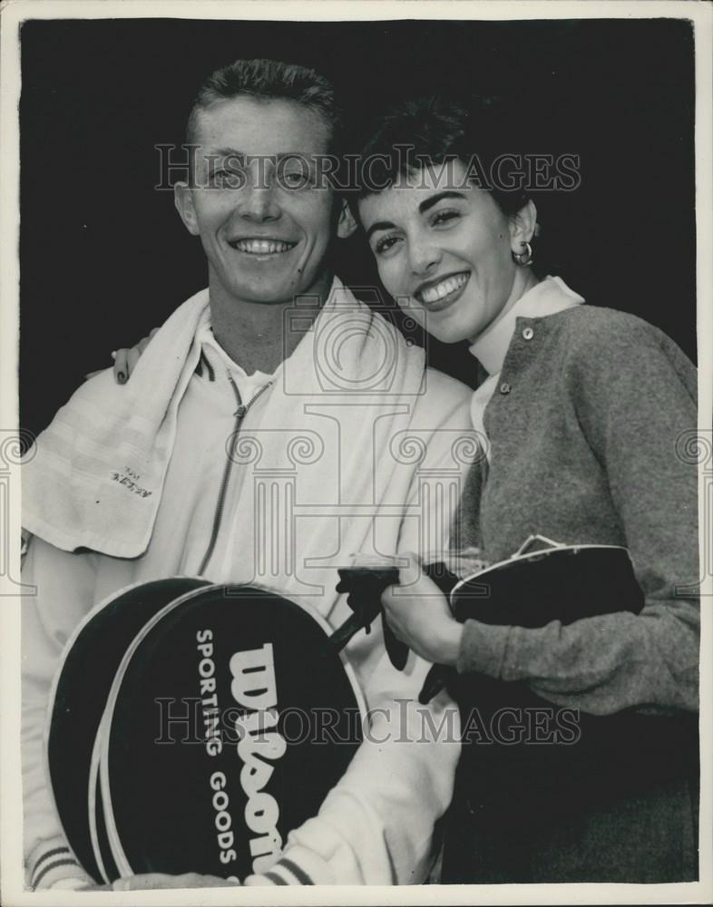 Press Photo Tony Trabert& wife after his win at Wimbledon - Historic Images