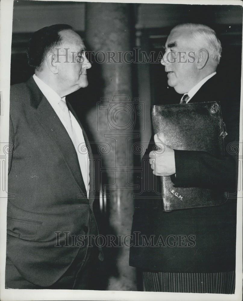 1961 Press Photo Robert Menzies, Australia Premier, Sir Roy Welensky - Historic Images