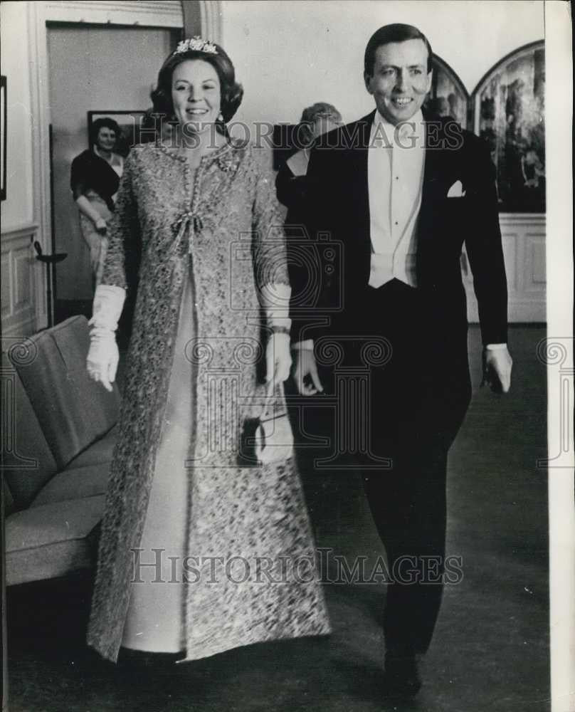 1967 Press Photo Princess Beatrix At Princess Margariet&#39;s Wedding Dinner - Historic Images