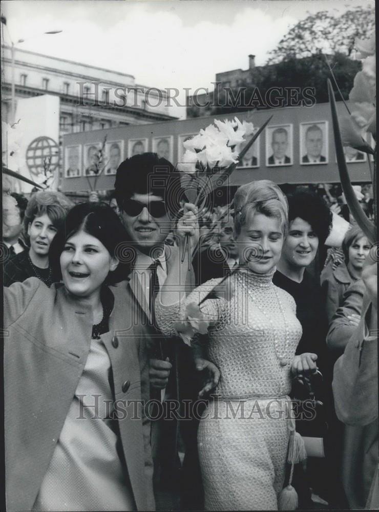 1968 Press Photo May Day Demonstration, Sofia, Bulgaria - Historic Images