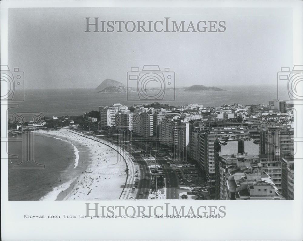 Press Photo Rio Beach As Seen From Penthouse Of Rio Othon Palace Hotel - Historic Images