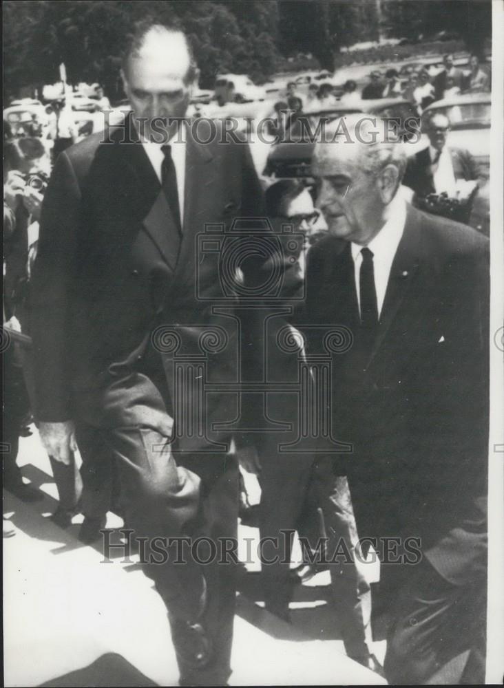 1967 Press Photo John McEwen ,Australian Prime Minister &amp; President Johnson - Historic Images