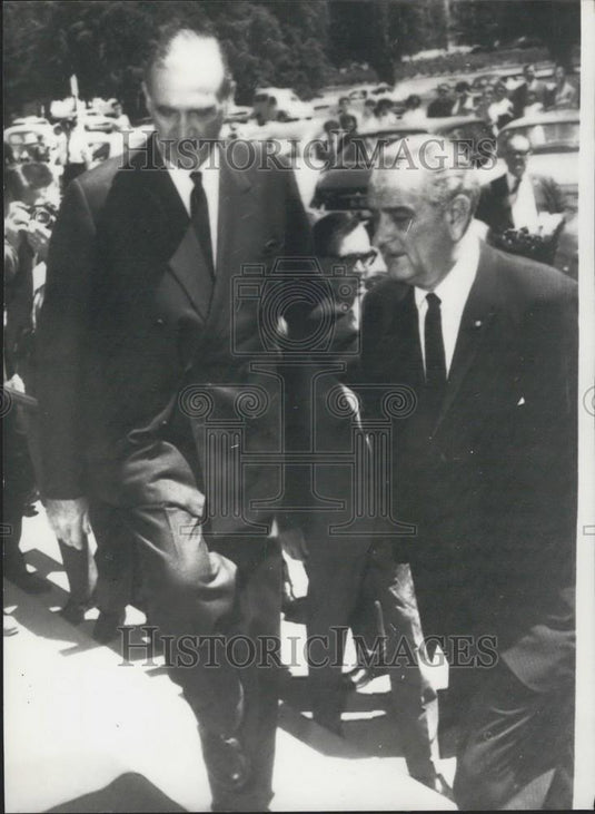 1967 Press Photo John McEwen ,Australian Prime Minister & President Johnson - Historic Images