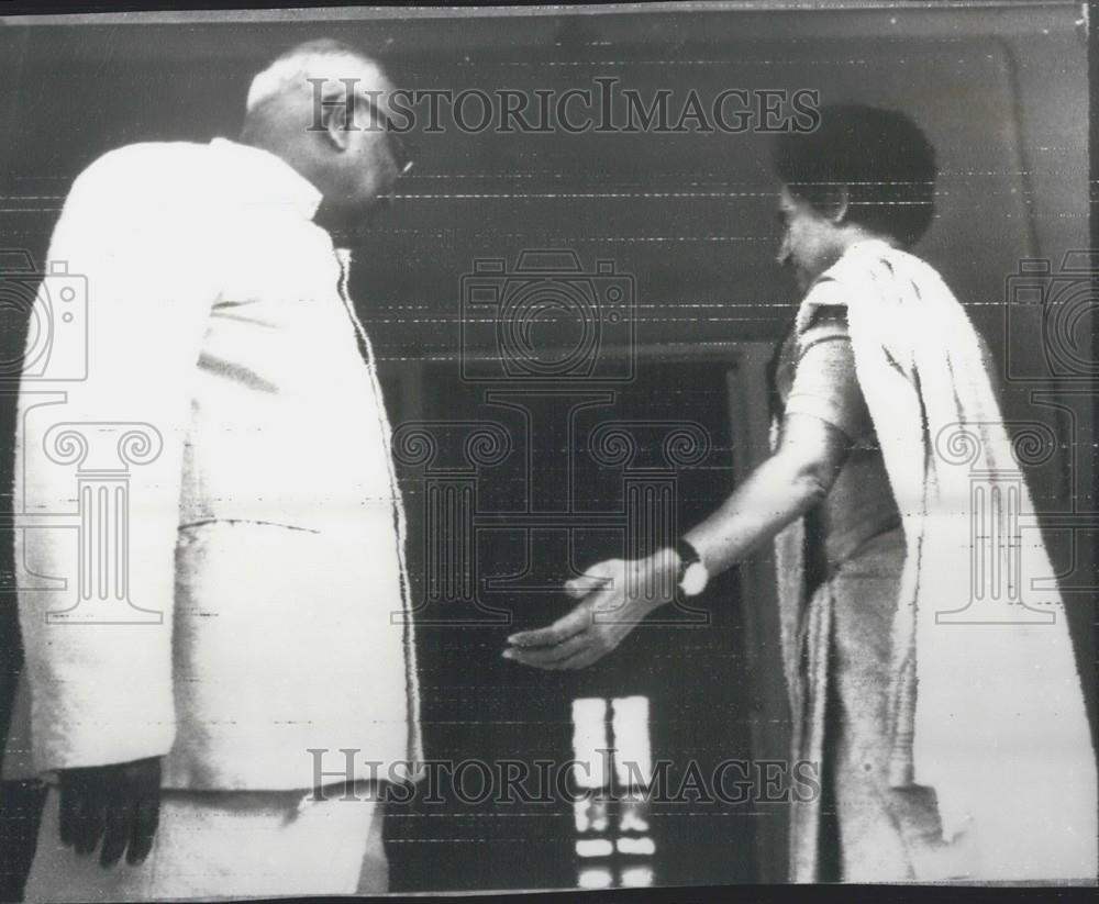 1969 Press Photo Congress President Nijalingappa, India Primer Indra Ghandi - Historic Images