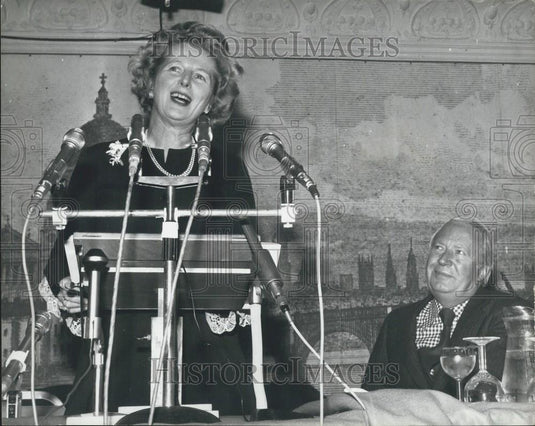1975 Press Photo Mrs. Thatcher & Mr. Edward Heath - Historic Images