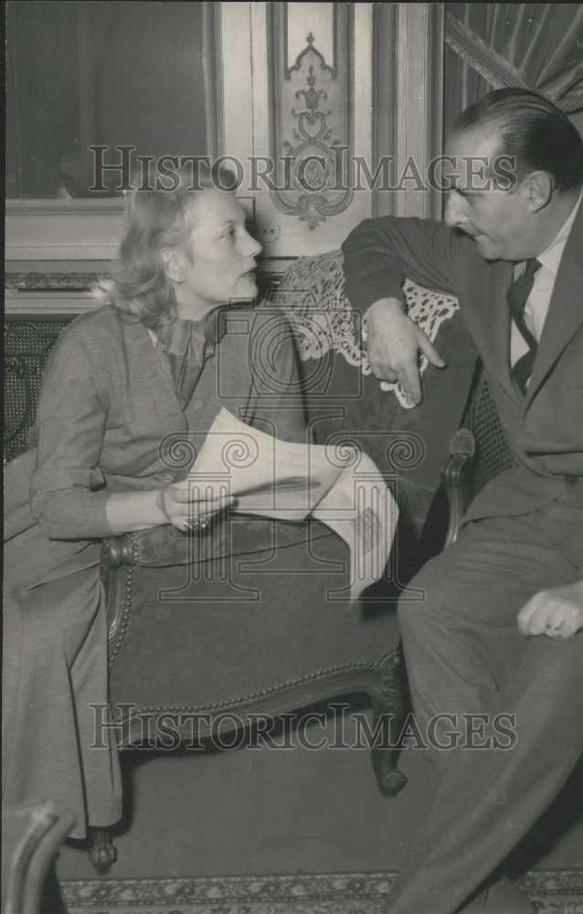 Press Photo Isa Miranda.The famous screen actress Roberto Rosellini ,director - Historic Images