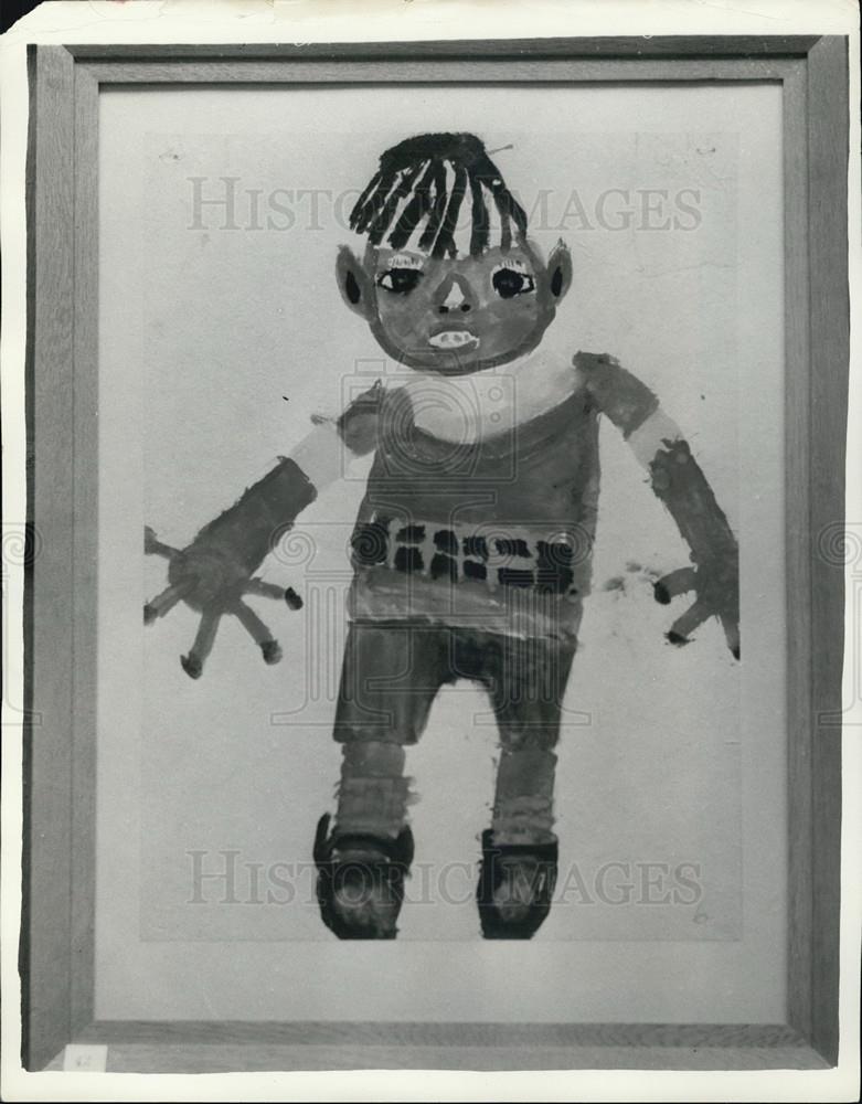 Press Photo Self Portrait By 6 Yr Old-Nat'l Exhibit of Children's Art_Royal Inst - Historic Images