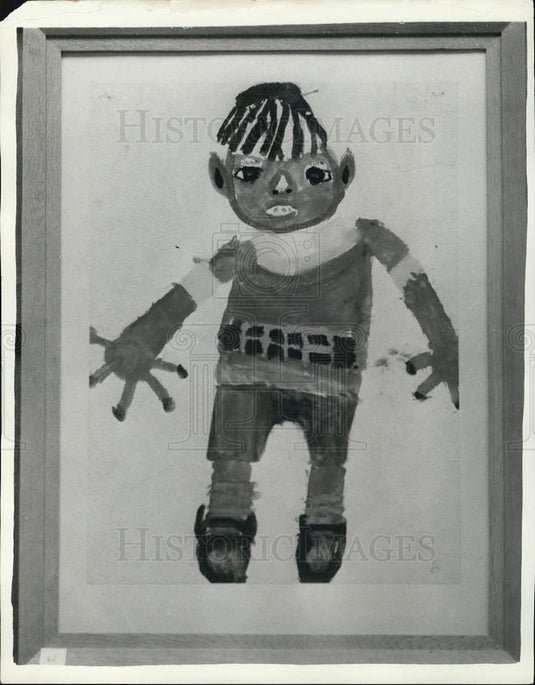 Press Photo Self Portrait By 6 Yr Old-Nat'l Exhibit of Children's Art_Royal Inst - Historic Images