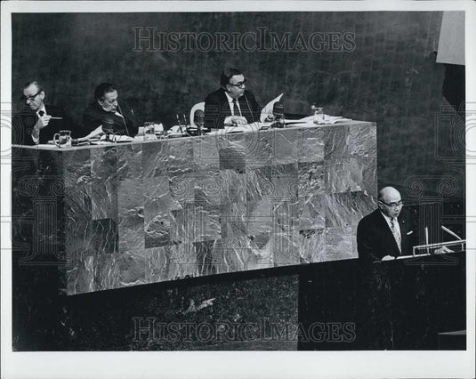 1974 Press Photo President of Gambia & Speakers Address UN General Assembly - Historic Images