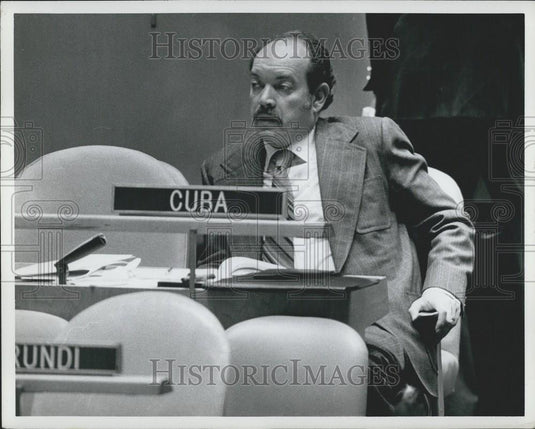 1979 Press Photo UN General Assembly,Isidore Malmierca Pcoli ,Cuba - Historic Images