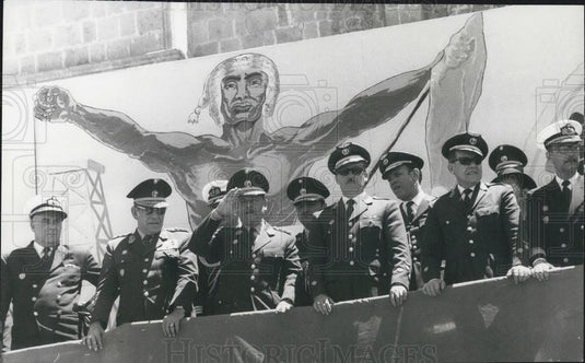 1971 Press Photo of Velasco Alvarado and his ministers in the town of Puno - Historic Images