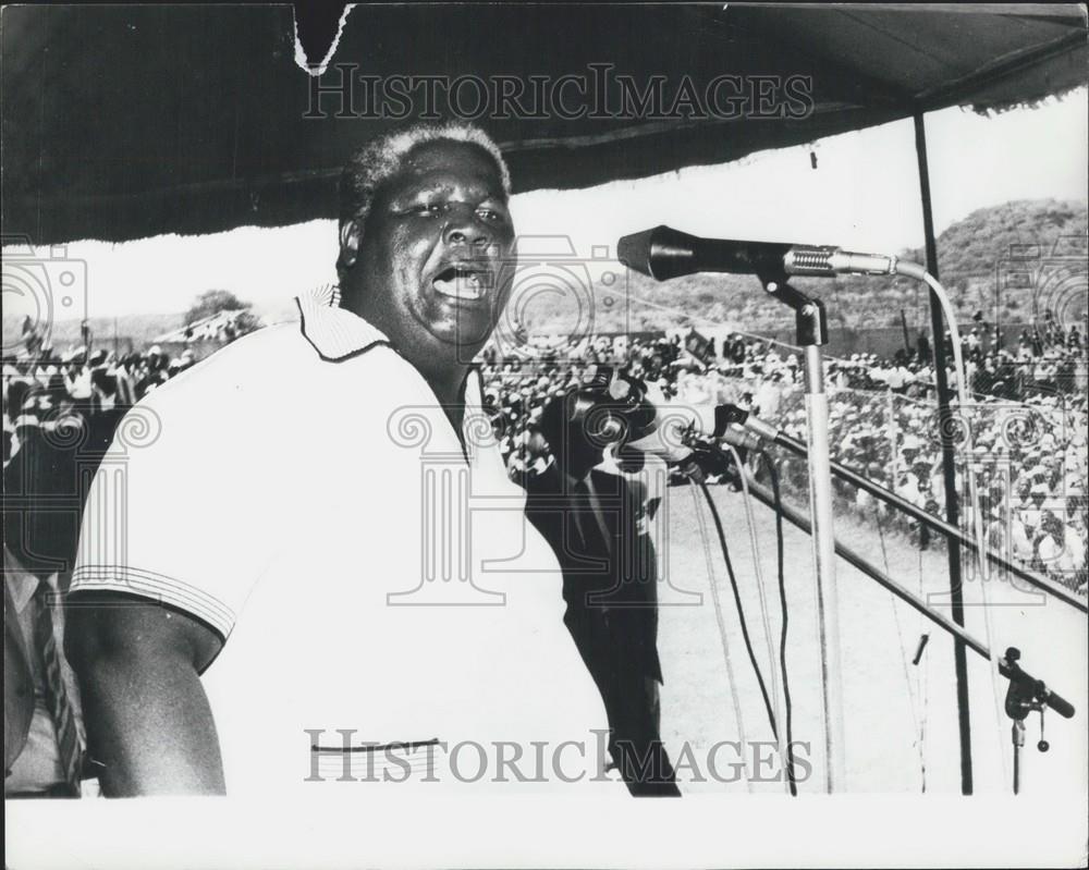 1980 Press Photo Mr. Joshua Nkomo Election Rally Gwanda Rhodesia - Historic Images