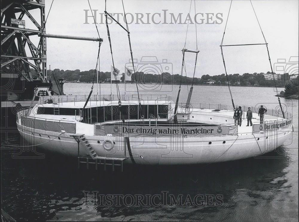 Press Photo Artificial Atoll for Baltic Seaside Resort Travemunde in Hamburg - Historic Images