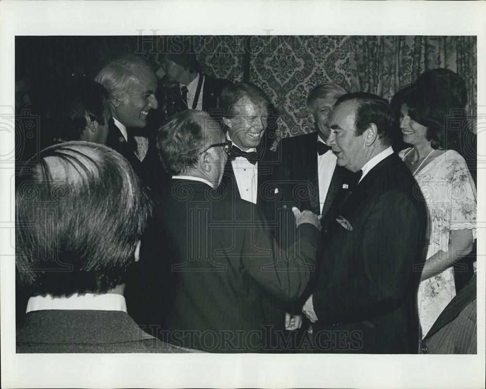 1977 Press Photo President Jimmy Carter Fundraiser Governor Hugh Carey New York - Historic Images