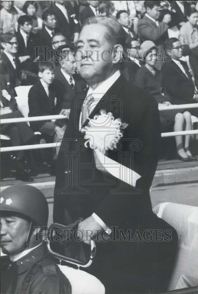 1971 Press Photo Japan Prime Minister Eisaku Sato Self-Defense Forces Parade - Historic Images