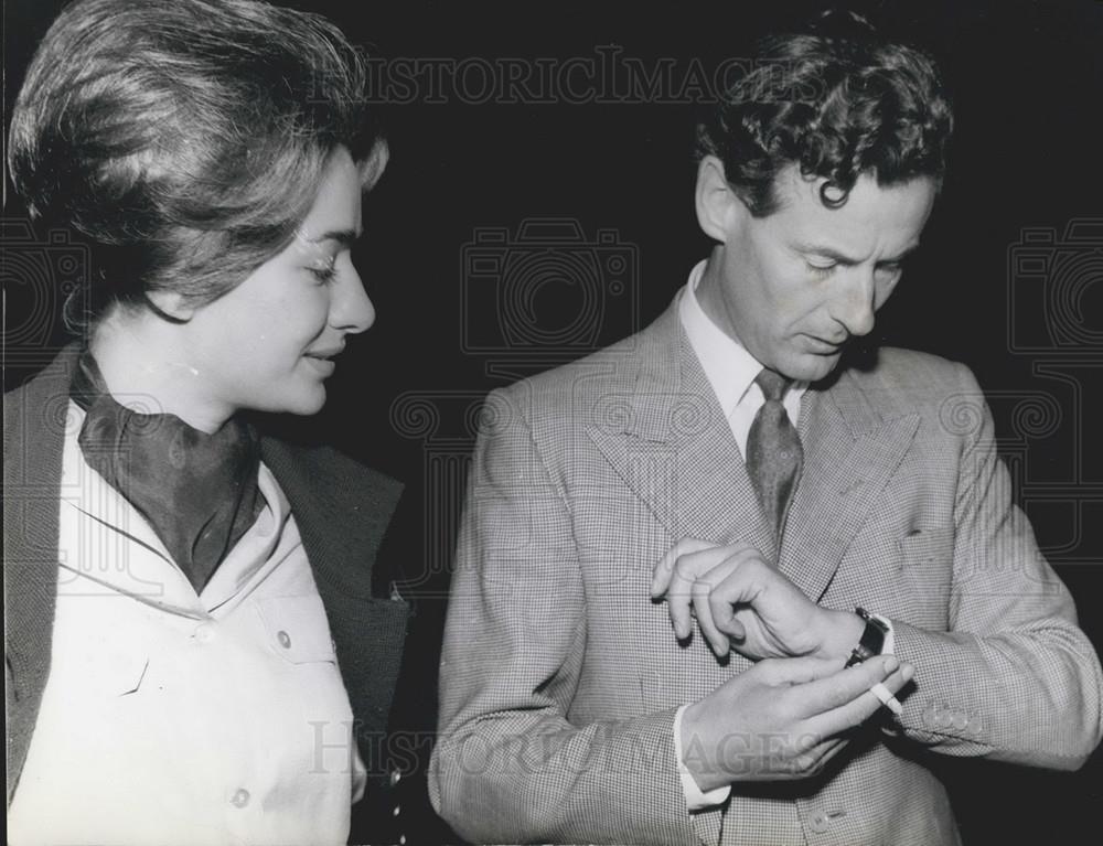 1959 Press Photo Peter Townsend And Wife Marie Luce Jamagne - Historic Images