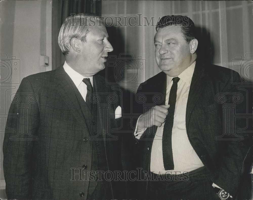 1969 Press Photo West German Finance Minister Meets Edward Heath - Historic Images