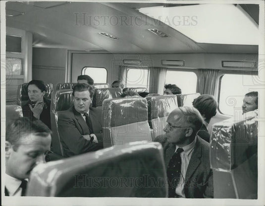 1962 Press Photo "Flying Crab" Hovercraft Passenger Cabin - Historic Images