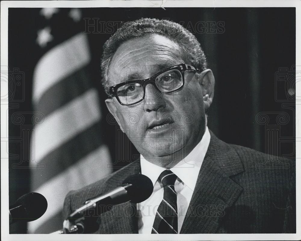 1980 Press Photo Republican Convention Speaker Henry Kissinger Detroit - Historic Images